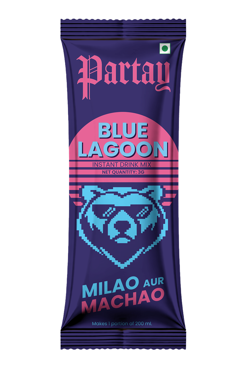 Partay Blue Lagoon instant mocktail mix sachet